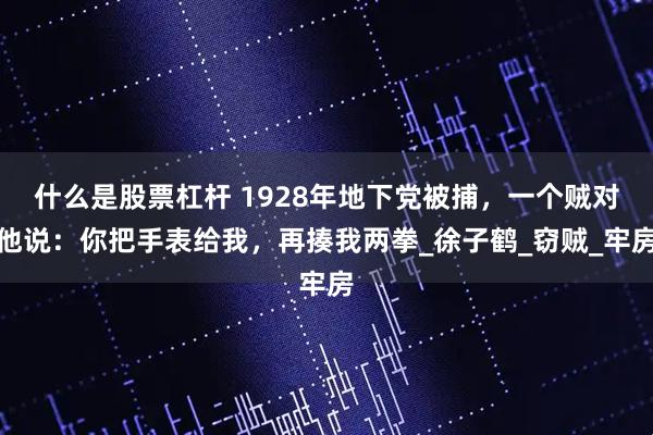 什么是股票杠杆 1928年地下党被捕，一个贼对他说：你把手表给我，再揍我两拳_徐子鹤_窃贼_牢房